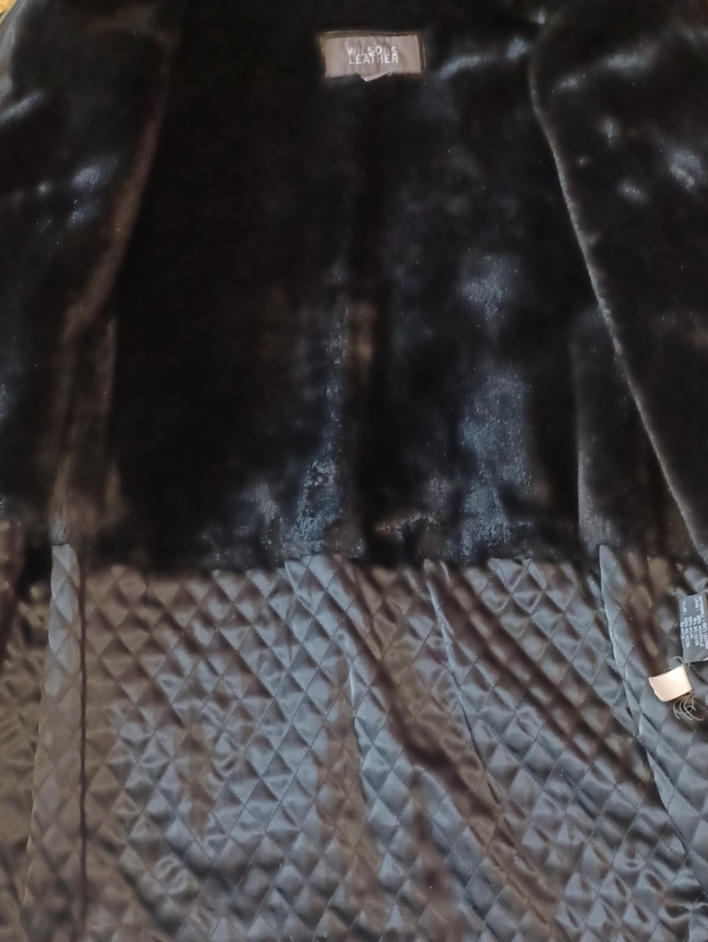 Wilsons Leather Vintage Y2K Black Penny Lane Faux Fur Belted Coat Jacket Sz M - Picture 14 of 16